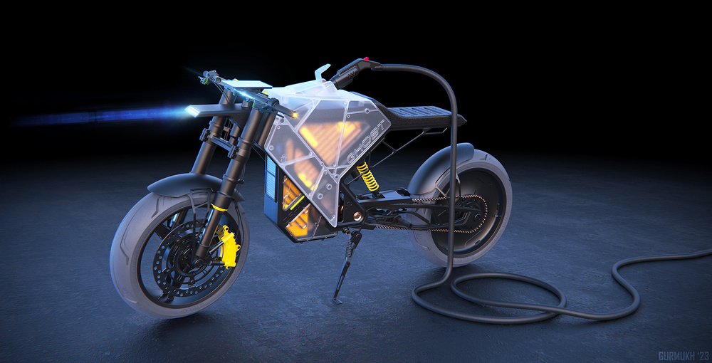 Gurmukh Bhasin Presents Transparent Electric Bike with Urban-Street Spirit