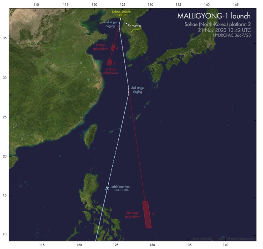 North Korea's launching its new Malligyong-1 military reconnaissance satellite Map