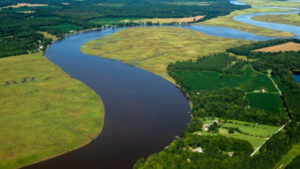 The Mattaponi River snakes through King and Queen County, Virginia