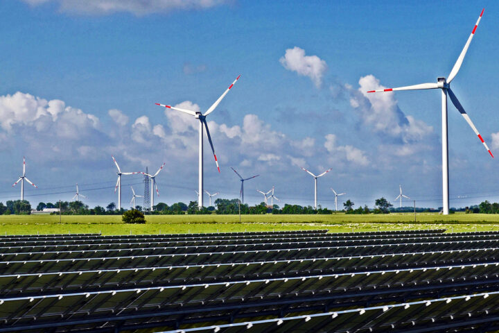 Solar park, Wind farm, Renewable energy