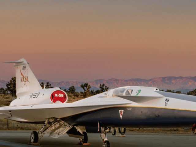 Lockheed Martin Skunk Works® rolled out the X-59, a unique experimental aircraft designed to quiet the sonic boom, at a ceremony in Palmdale, California, Friday.