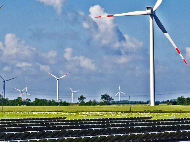 Solar park, Wind farm, Renewable energy