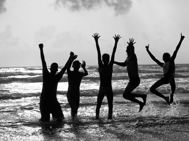 Enjoying in the Sea Beach