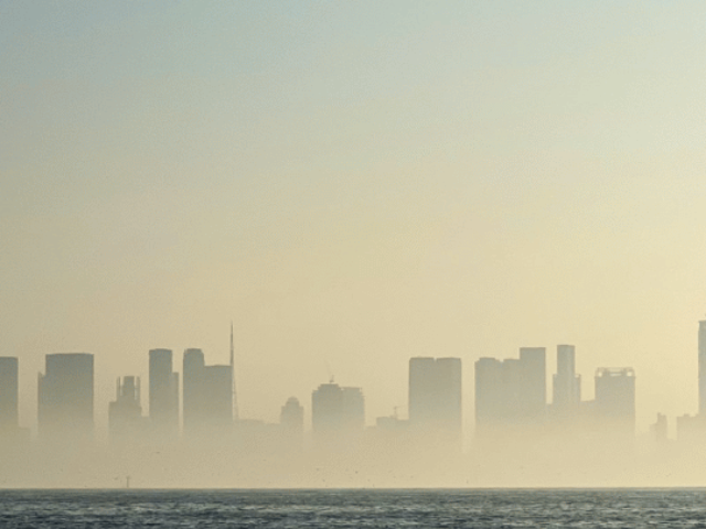 This layer of smoke and dust continues out at sea and can be seen (and felt) more than 10KM into the sea. It just goes on.