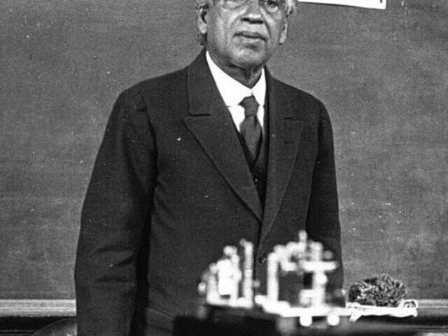 Bengali scientist Jagadish Chandra Bose (1858-1937) lecturing on the "nervous system" of plants at the Sorbonne in Paris in 1926