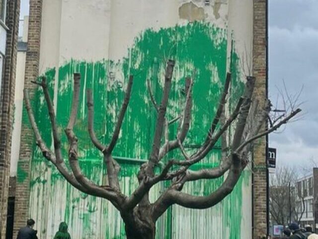 New work by street artist Banksy at Hornsey Road, a street in Finsbury Park