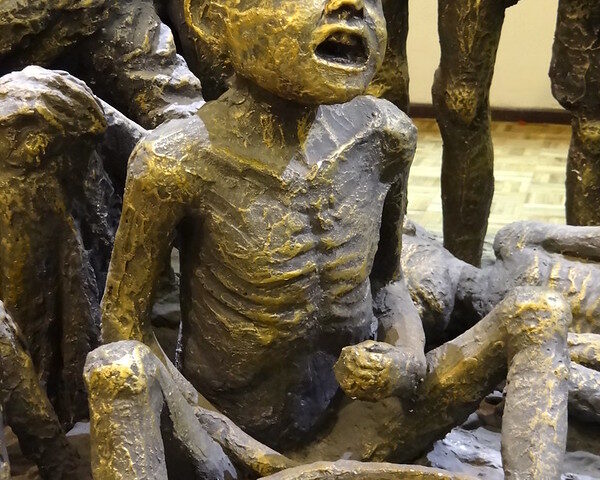 Detail of Hunger - Sculpture by Ahad Hosseini - Azerbaijan Museum - Tabriz - Iranian Azerbaijan - Iran