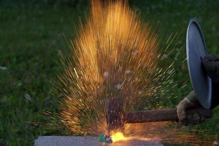 Li-ion battery cell exploded after hitting it by hammer