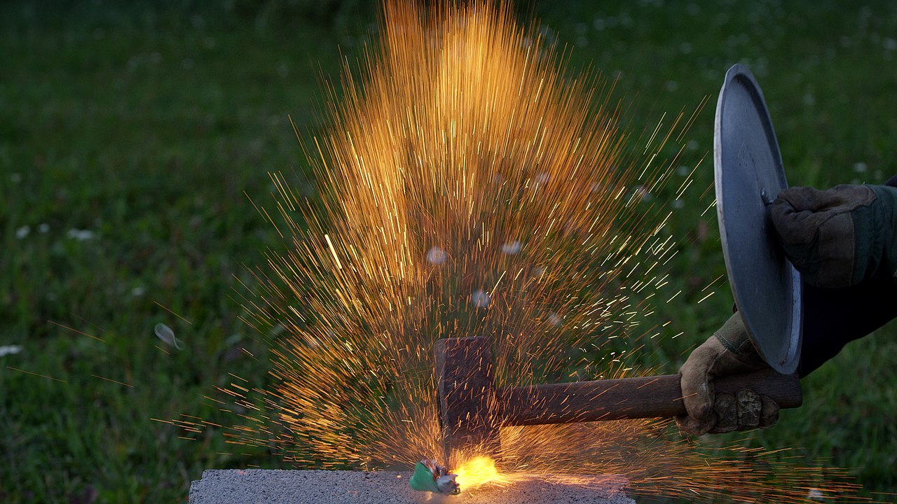 Li-ion battery cell exploded after hitting it by hammer