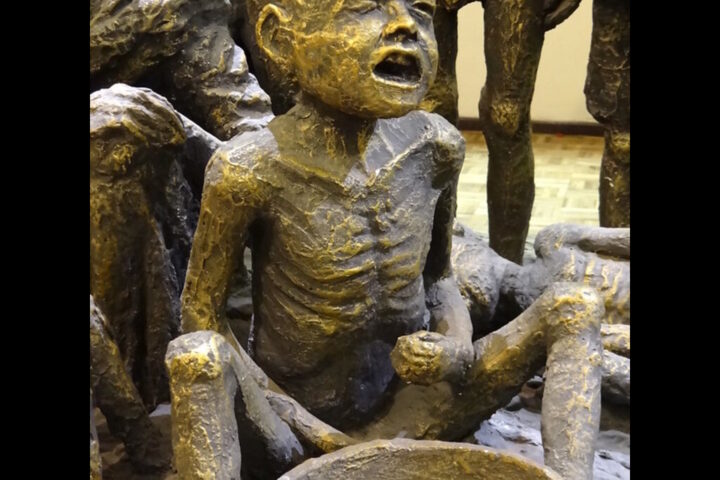 Detail of Hunger - Sculpture by Ahad Hosseini - Azerbaijan Museum - Tabriz - Iranian Azerbaijan - Iran