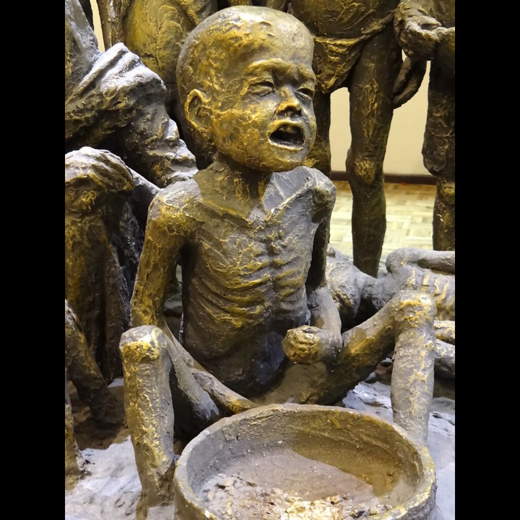 Detail of Hunger - Sculpture by Ahad Hosseini - Azerbaijan Museum - Tabriz - Iranian Azerbaijan - Iran