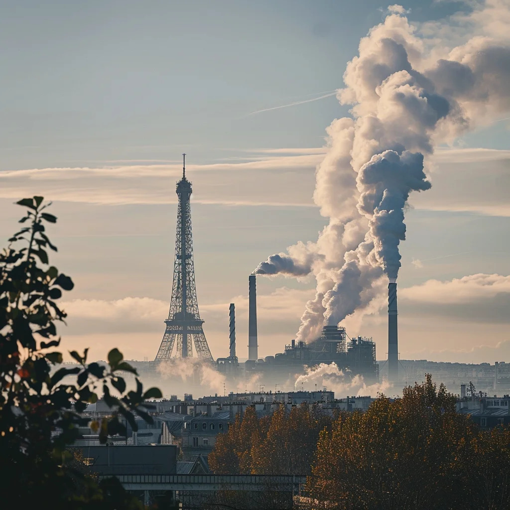 Artist Impression of Pollution / CO2 / Carbon in France / Europe(Source: GigaNectar Team)