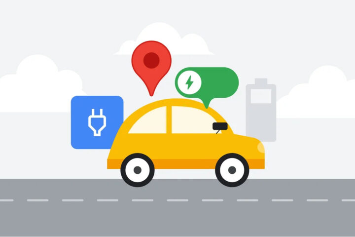 Google Maps now simplifies longer EV trips with visible charging stations.(Source: Google)