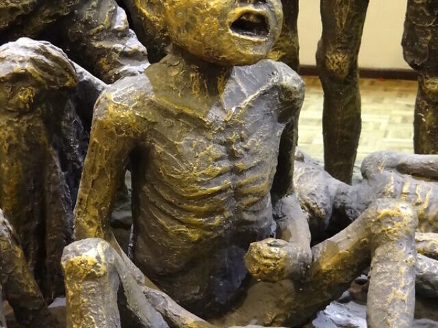 Detail of Hunger - Sculpture by Ahad Hosseini - Azerbaijan Museum - Tabriz - Iranian Azerbaijan - Iran