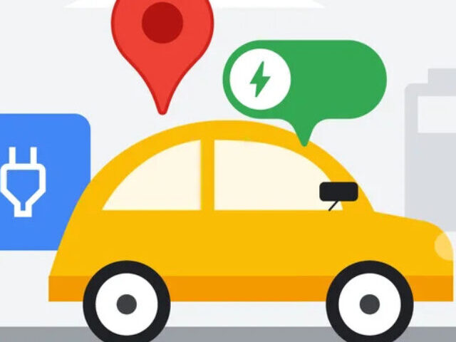 Google Maps now simplifies longer EV trips with visible charging stations.(Source: Google)