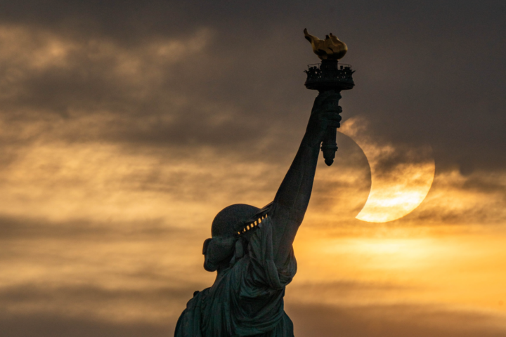 June 10, 2021 Annular Solar Eclipse Statue of Liberty New York City