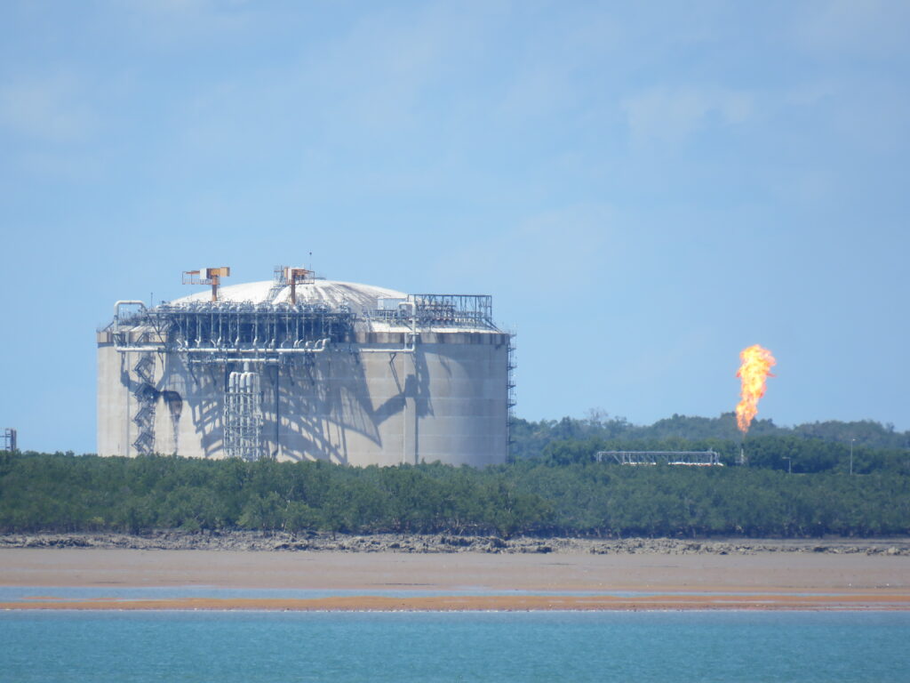 Darwin LNG Gas Plant Burn off in April 2016. (Credit: Ken Hodge CC BY 2.0 DEED)