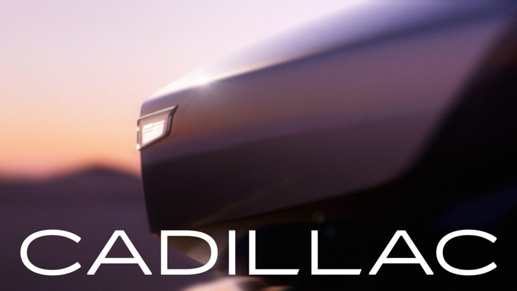View of Cadillac’s concept vehicle, Opulent Velocity, with illuminated Cadillac emblem.( Source: Cadillac )