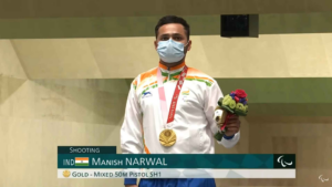 Manish Narwal, An Indian Para Pistol Shooter Has Claimed A Gold Medal At The Tokyo Paralympics.