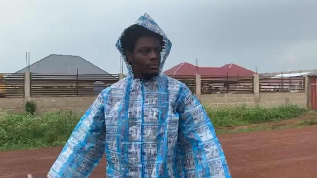 Raincoat Made From Plastic Bags