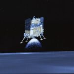 The lander-ascender combination of Chang'e-6 probe before landing on the far side of the moon.