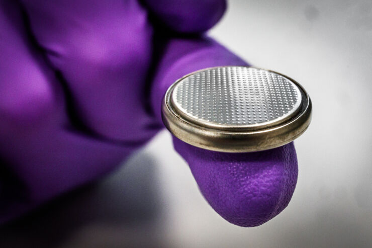 The battery developed by the researches is small but the technology is scalable. (Photo Credit: Thor Balkhed )