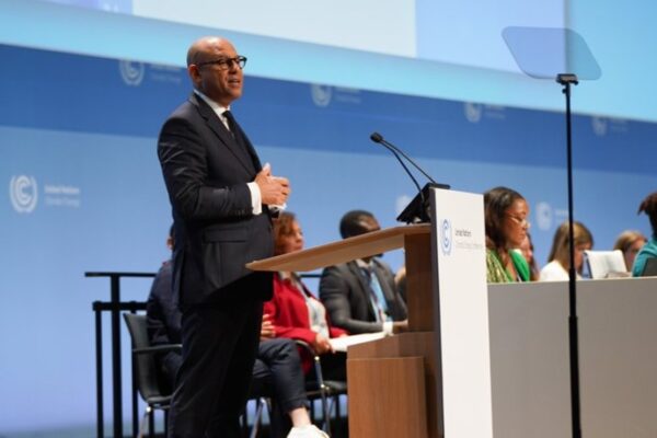 Simon Stiell delivering opening speech at the June UN Climate Meetings.