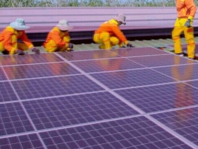 Solar Technicians Installing Solar Panels