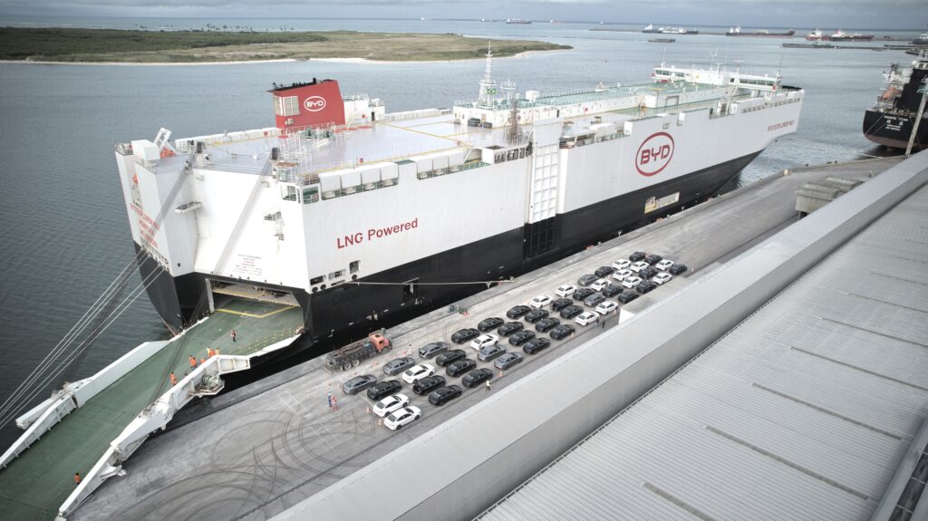 BYD’s EXPLORER NO.1 Docks in Brazil , Photo Source : BYD