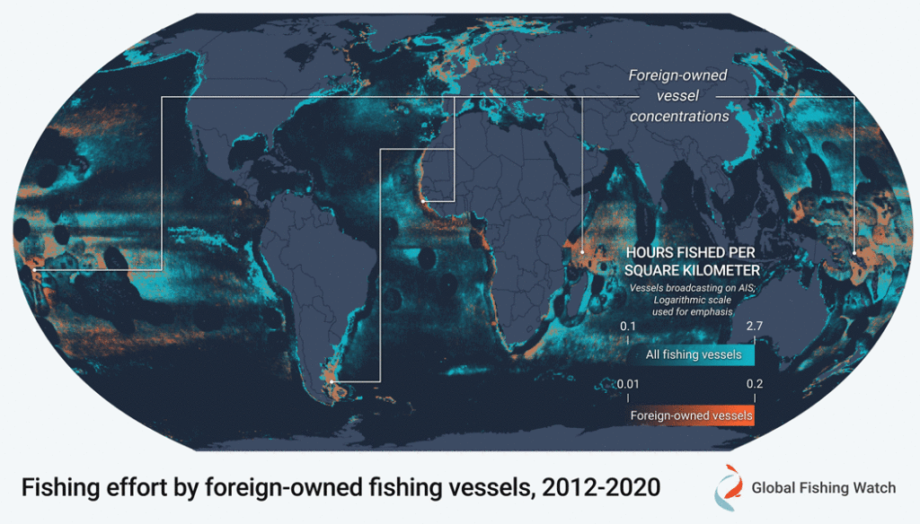 Fishing effort by foreign-owned fishing vessels, 2012-2020.