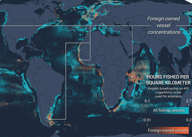 Fishing effort by foreign-owned fishing vessels, 2012-2020.