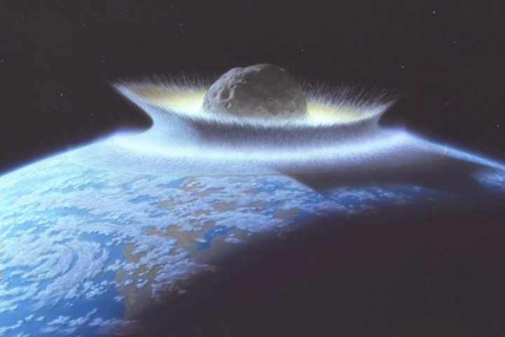 A catastrophic asteroid impact with the Earth.