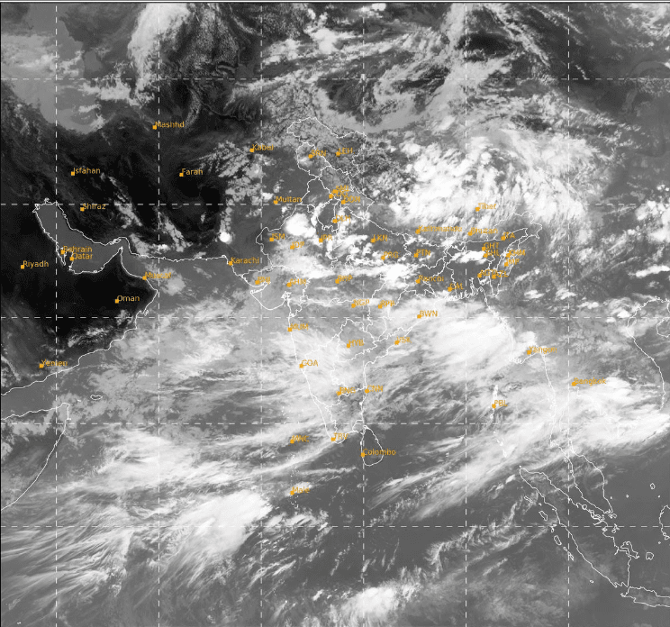 The infrared 1 channel (10.8 µm) belongs to the Infrared window region (10-12µm) of the electromagnetic spectrum. It provides quantitative measurements of temperature of the underlying surface or clouds. Date 25/07/2024. Photo Source- IMD