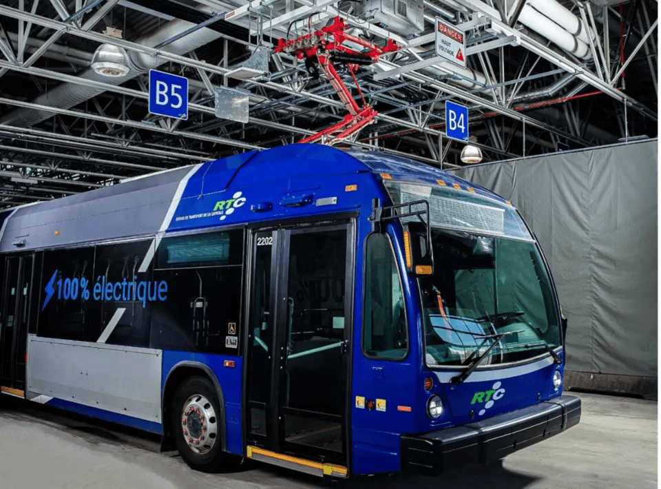 Grid-eMotion Fleet solution charging an electric bus at RTC garage.