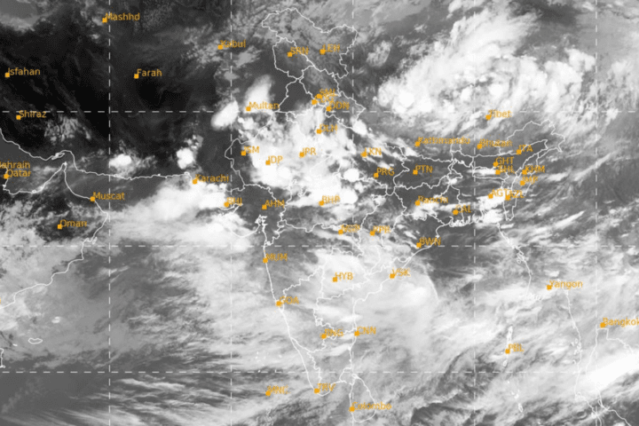Satellite image of the infrared 1 channel (10.8 µm) belongs to the Infrared window region (10-12µm) of the electromagnetic spectrum. It provides quantitative measurements of temperature of the underlying surface or clouds. Date- 18/7/2024. Source-IMD.