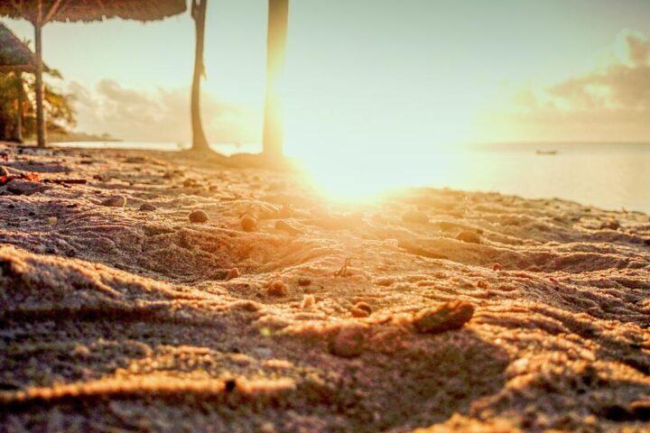 Scorching sunlight on a beach.