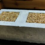 Concrete component made of recycled aggregates and rice husk ash with rice straw insulation. Photo Credit: (Fraunhofer WKI)