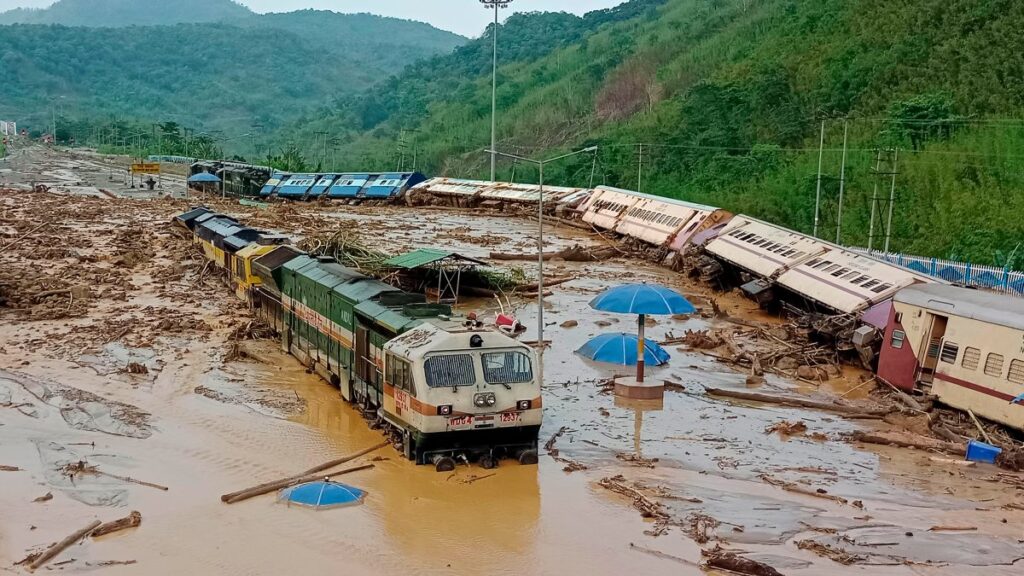 Flooded railway station, Assam Floods 2022