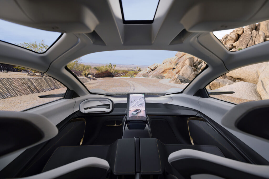 The interior of the Chrysler Halcyon Concept is an immersive env