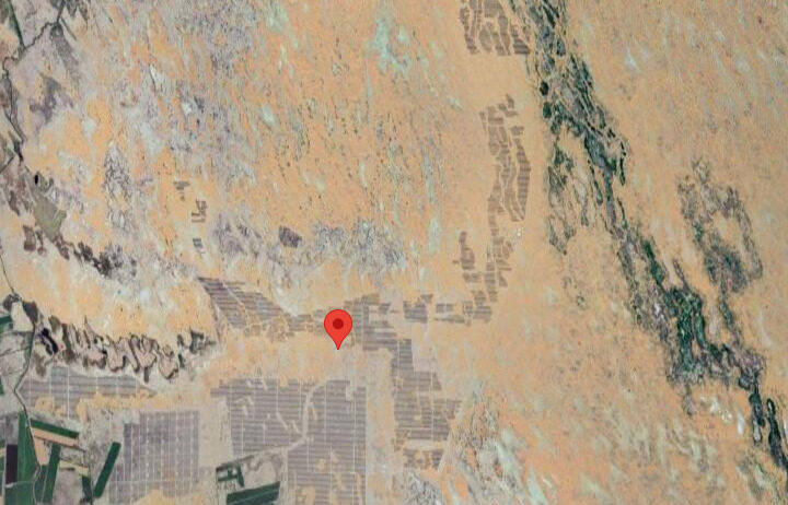 Satellite view of World’s Largest Solar Plant Midong District, Ürümqi, Xinjiang, China.