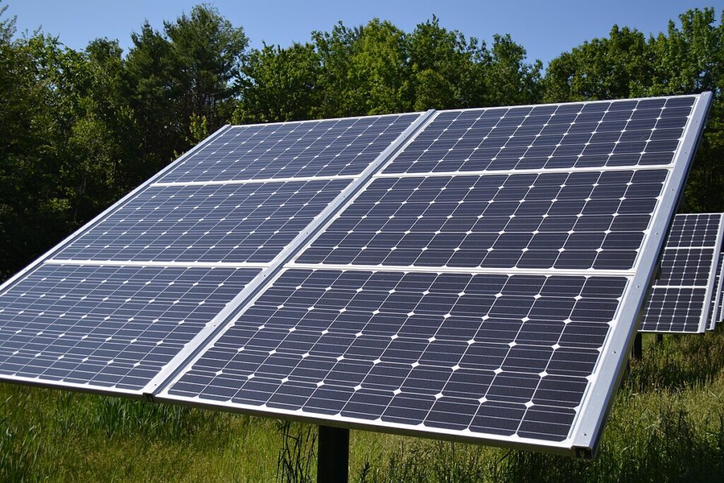 Solar panel at Canterbury Municipal Building Canterbury New Hampshire.