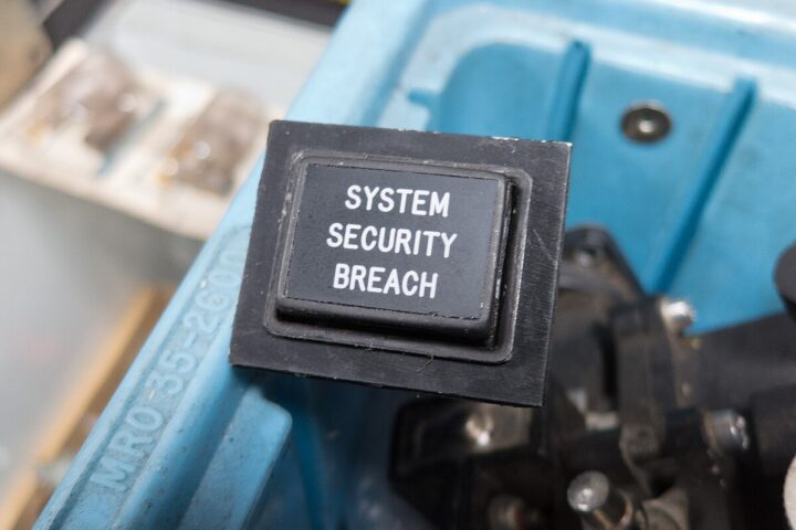 System Security Breach alert button. Photo Source: System Security Breach