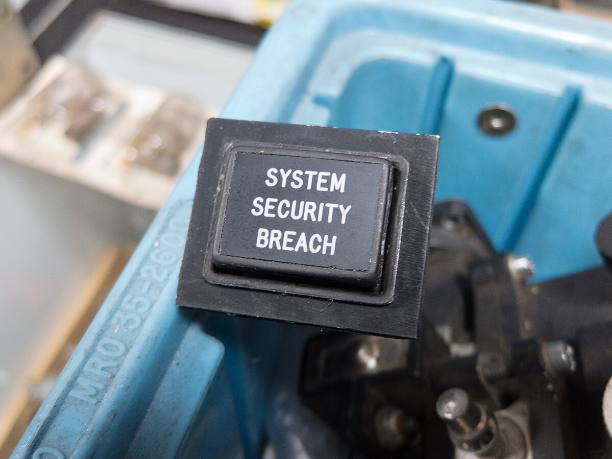 System Security Breach alert button. Photo Source: System Security Breach