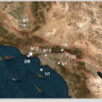 Points of earthquake in Malibu.