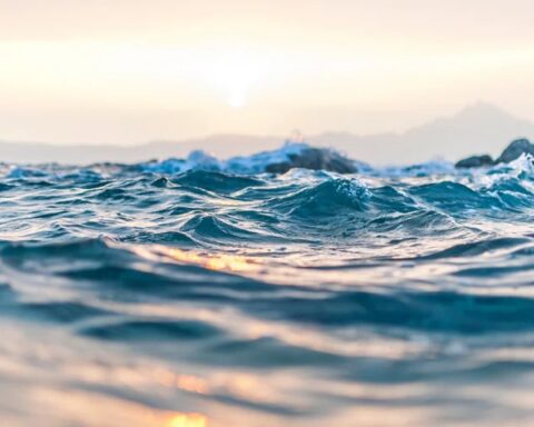 Ocean waves rippling at Kavourotrypes Beach.