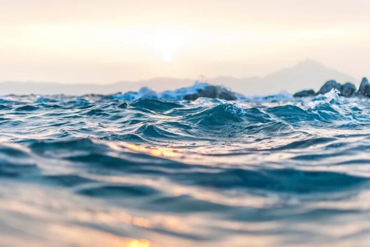 Ocean waves rippling at Kavourotrypes Beach.