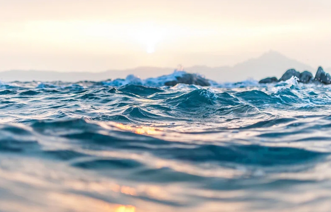 Ocean waves rippling at Kavourotrypes Beach.