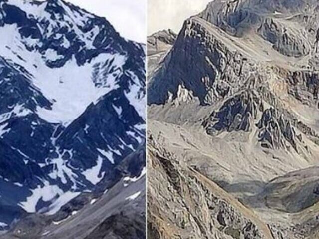 Om Parvat's mountain Snow Disappears for the First Time in History.