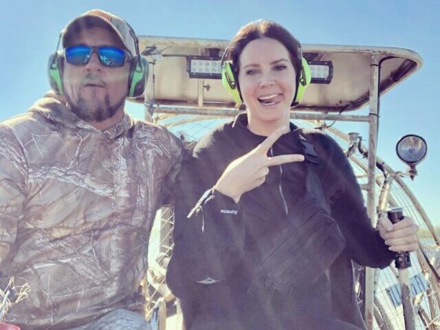 Louisiana Alligator Tour Guide Jeremy Dufrene and Lana Del Rey.