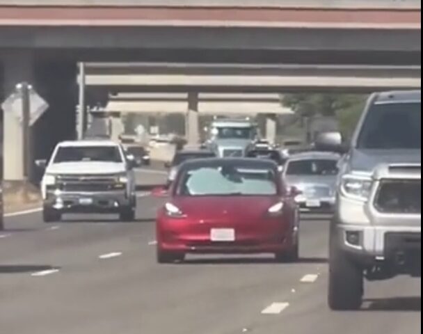 Tesla Model 3 Spotted Driving with Windshield Covered